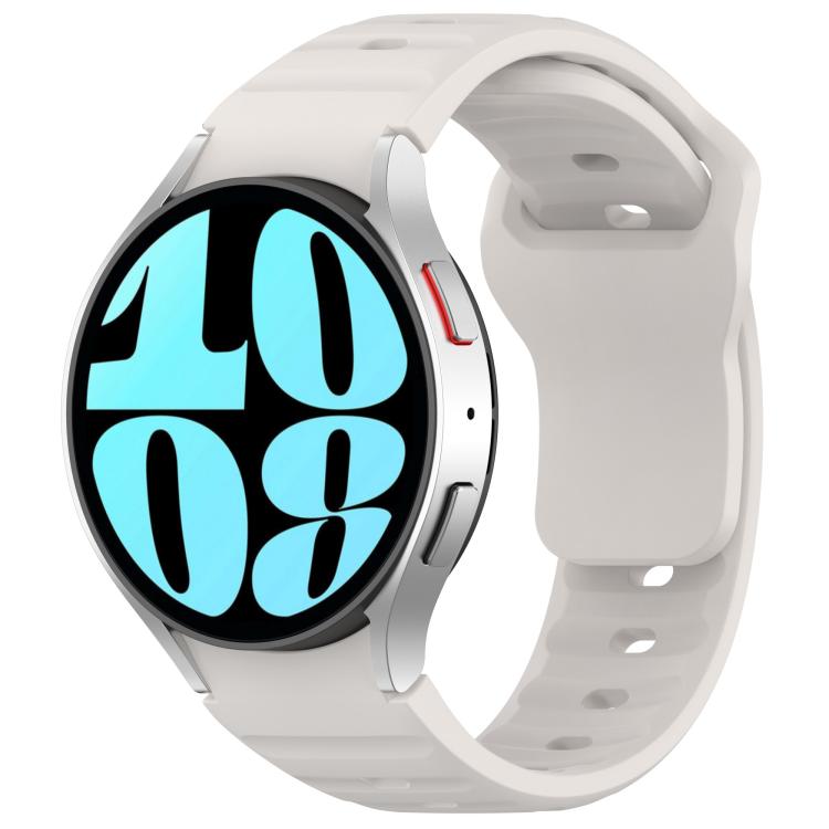 For Samsung Galaxy Watch7 / 6 / 5 Kalebol Reverse Buckle Wave Pattern Silicone Strap(Starlight) by Kalebol