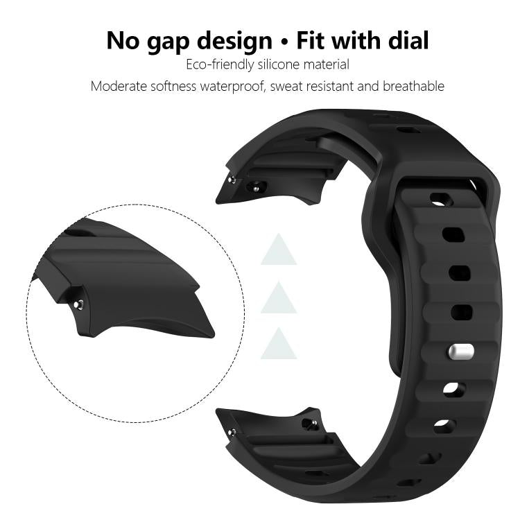 For Samsung Galaxy Watch7 / 6 / 5 Kalebol Reverse Buckle Wave Pattern Silicone Strap(Black) by Kalebol