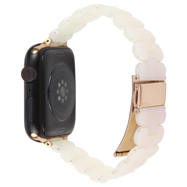 For Apple Watch 46mm / 49mm / 45mm / 44mm Oval Resin Watch Band(Gradient White) by bashfashion
