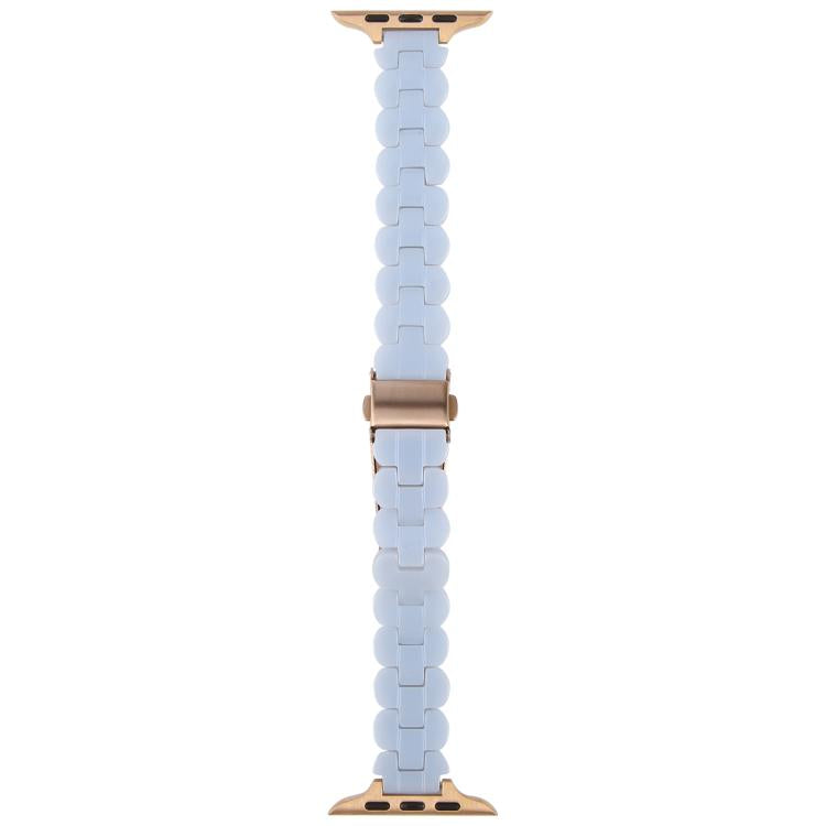 For Apple Watch 46mm / 49mm / 45mm / 44mm Oval Resin Watch Band(Mermaid Blue) by bashfashion
