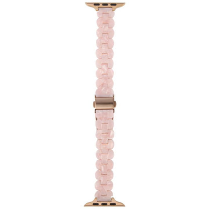 For Apple Watch 46mm / 49mm / 45mm / 44mm Oval Resin Watch Band(Pearl Powder) by bashfashion