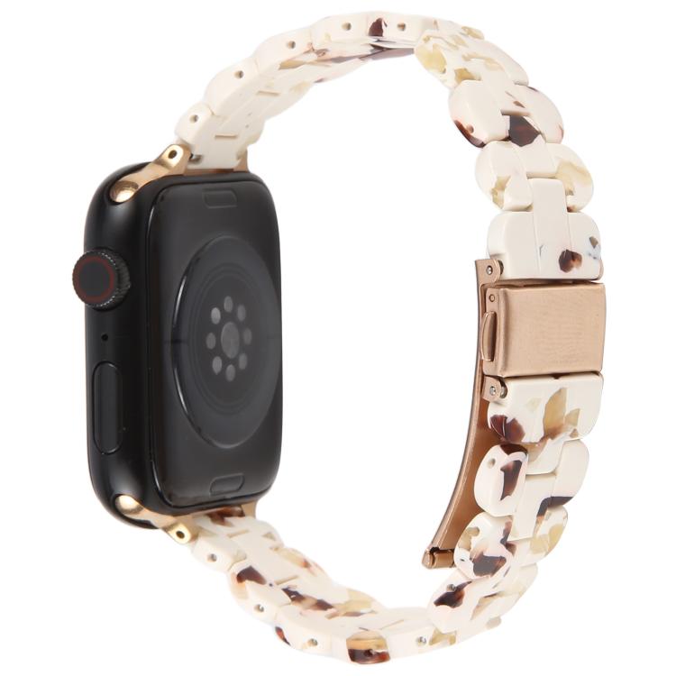 For Apple Watch 46mm / 49mm / 45mm / 44mm Oval Resin Watch Band(Nougat) by bashfashion