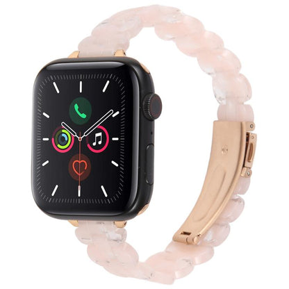 For Apple Watch 46mm / 49mm / 45mm / 44mm Oval Resin Watch Band(Mermaid Pink) by bashfashion