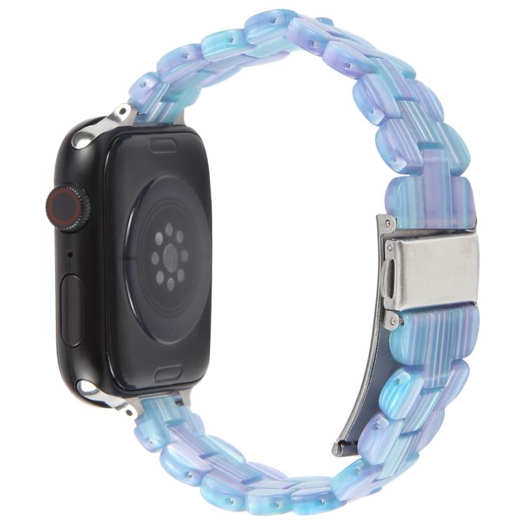 For Apple Watch 46mm / 49mm / 45mm / 44mm Oval Resin Watch Band(Blue Phantom) by bashfashion