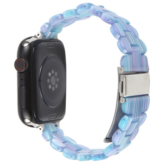 For Apple Watch 46mm / 49mm / 45mm / 44mm Oval Resin Watch Band(Blue Phantom) by bashfashion