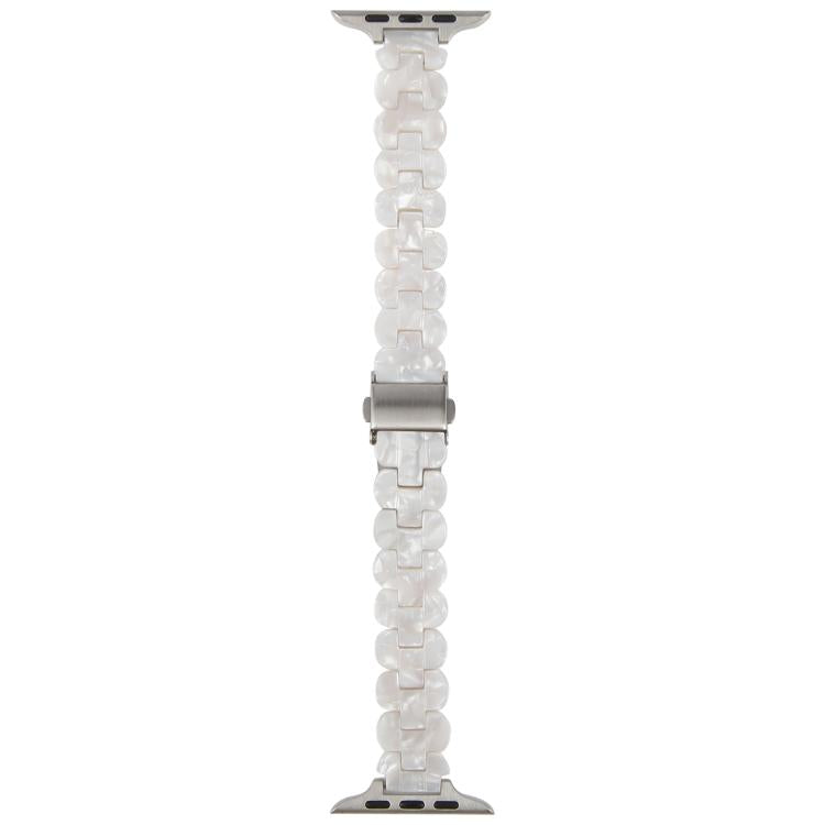For Apple Watch 46mm / 49mm / 45mm / 44mm Oval Resin Watch Band(Flash White) by bashfashion