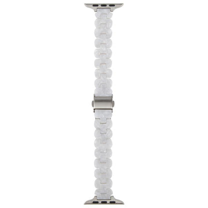For Apple Watch 46mm / 49mm / 45mm / 44mm Oval Resin Watch Band(Pearl White) by bashfashion