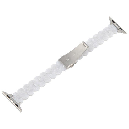 For Apple Watch 46mm / 49mm / 45mm / 44mm Oval Resin Watch Band(Pearl White) by bashfashion