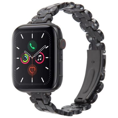 For Apple Watch 46mm / 49mm / 45mm / 44mm Oval Resin Watch Band(Flash Black) by bashfashion