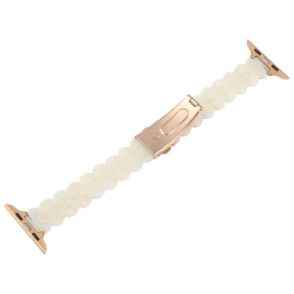For Apple Watch 42mm / 41mm / 40mm / 38mm Oval Resin Watch Band(Beige White) by bashfashion