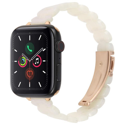 For Apple Watch 42mm / 41mm / 40mm / 38mm Oval Resin Watch Band(Gradient White) by bashfashion