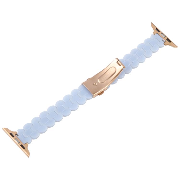 For Apple Watch 42mm / 41mm / 40mm / 38mm Oval Resin Watch Band(Mermaid Blue) by bashfashion
