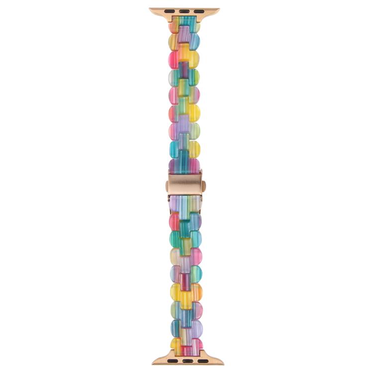 For Apple Watch 42mm / 41mm / 40mm / 38mm Oval Resin Watch Band(Rainbow) by bashfashion