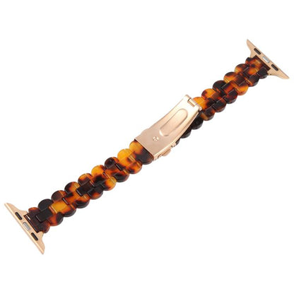 For Apple Watch 42mm / 41mm / 40mm / 38mm Oval Resin Watch Band(Tortoise Shell Color) by bashfashion