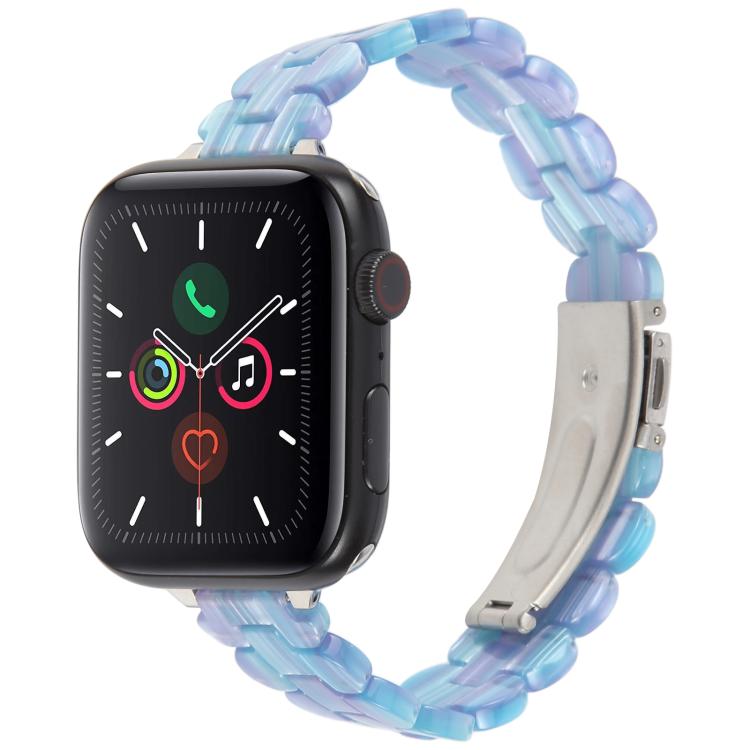 For Apple Watch 42mm / 41mm / 40mm / 38mm Oval Resin Watch Band(Blue Phantom) by bashfashion