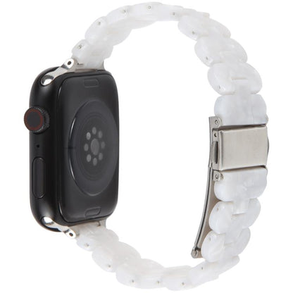 For Apple Watch 42mm / 41mm / 40mm / 38mm Oval Resin Watch Band(Pearl White) by bashfashion