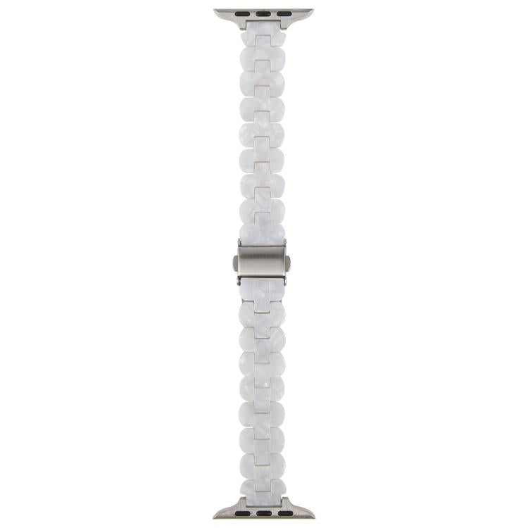 For Apple Watch 42mm / 41mm / 40mm / 38mm Oval Resin Watch Band(Pearl White) by bashfashion