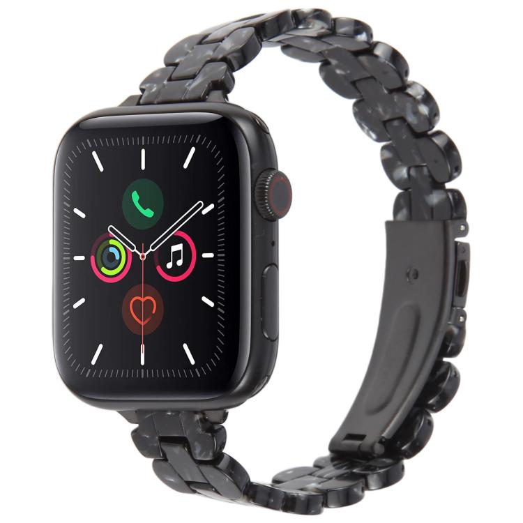 For Apple Watch 42mm / 41mm / 40mm / 38mm Oval Resin Watch Band(Flash Black) by bashfashion