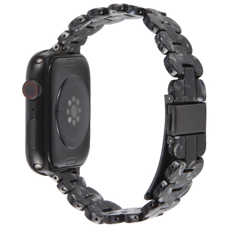 For Apple Watch 42mm / 41mm / 40mm / 38mm Oval Resin Watch Band(Flash Black) by bashfashion