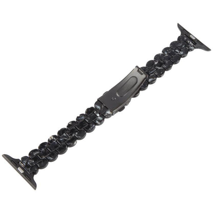 For Apple Watch 42mm / 41mm / 40mm / 38mm Oval Resin Watch Band(Flash Black) by bashfashion