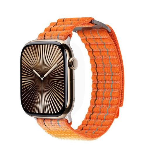 For Apple Watch 42mm / 41mm / 40mm / 38mm Kalebol Dual-section Sports Nylon Loop Watch Band(Orange) by Kalebol