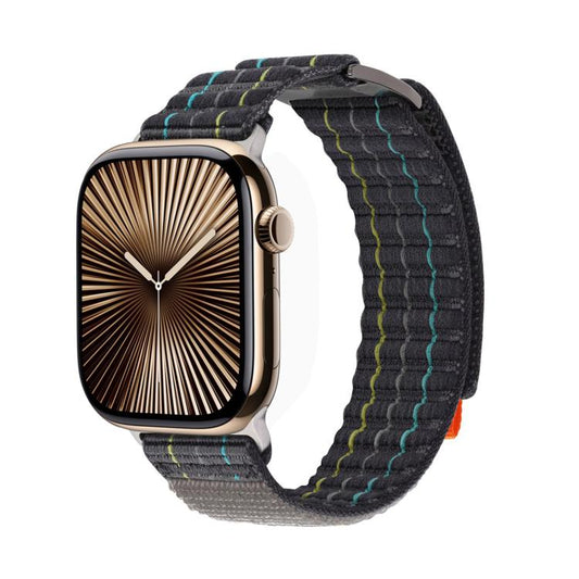 For Apple Watch 42mm / 41mm / 40mm / 38mm Kalebol Dual-section Sports Nylon Loop Watch Band(Charcoal Grey) by Kalebol