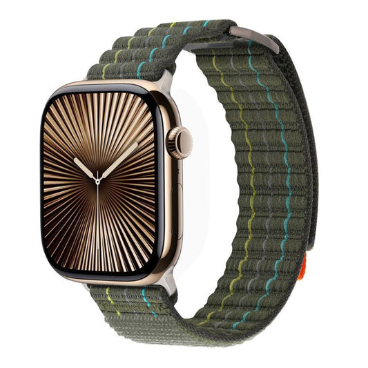 For Apple Watch 42mm / 41mm / 40mm / 38mm Kalebol Dual-section Sports Nylon Loop Watch Band(Green) by Kalebol
