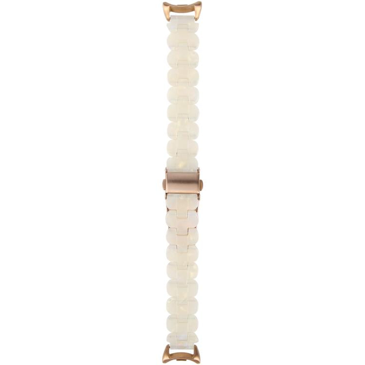 For Xiaomi Smart Band 9 / 8 Oval Resin Watch Band(Beige White) by bashfashion