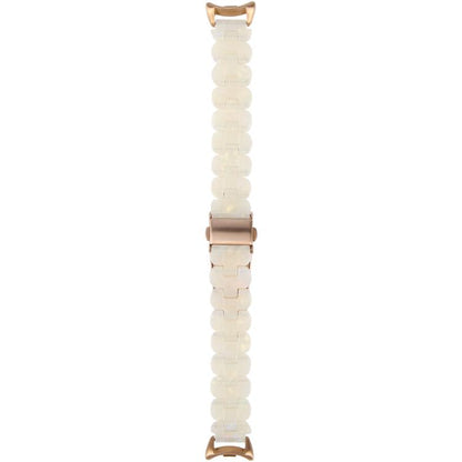 For Xiaomi Smart Band 9 / 8 Oval Resin Watch Band(Beige White) by bashfashion