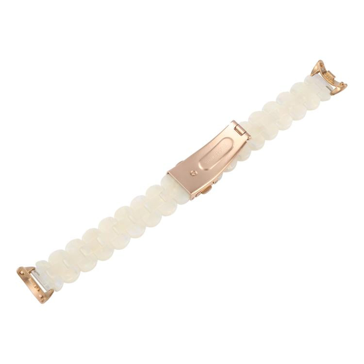 For Xiaomi Smart Band 9 / 8 Oval Resin Watch Band(Beige White) by bashfashion