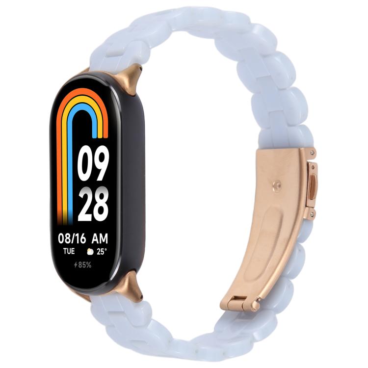 For Xiaomi Smart Band 9 / 8 Oval Resin Watch Band(Mermaid Blue) by bashfashion