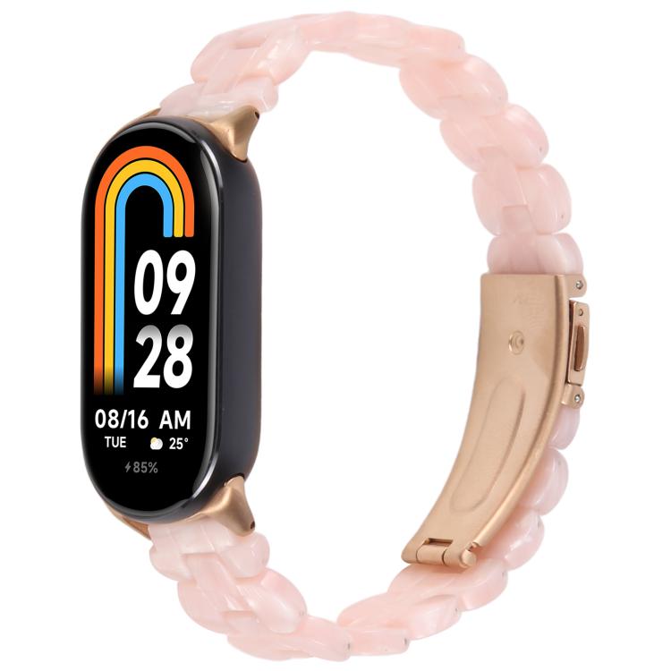 For Xiaomi Smart Band 9 / 8 Oval Resin Watch Band(Pearl Powder) by bashfashion