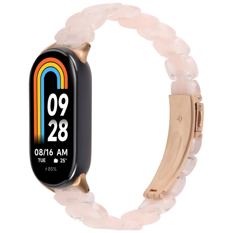 For Xiaomi Smart Band 9 / 8 Oval Resin Watch Band(Mermaid Pink) by bashfashion