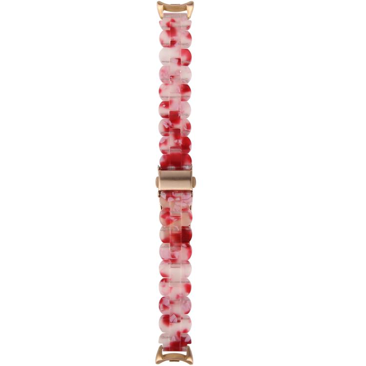 For Xiaomi Smart Band 9 / 8 Oval Resin Watch Band(Red Floral) by bashfashion