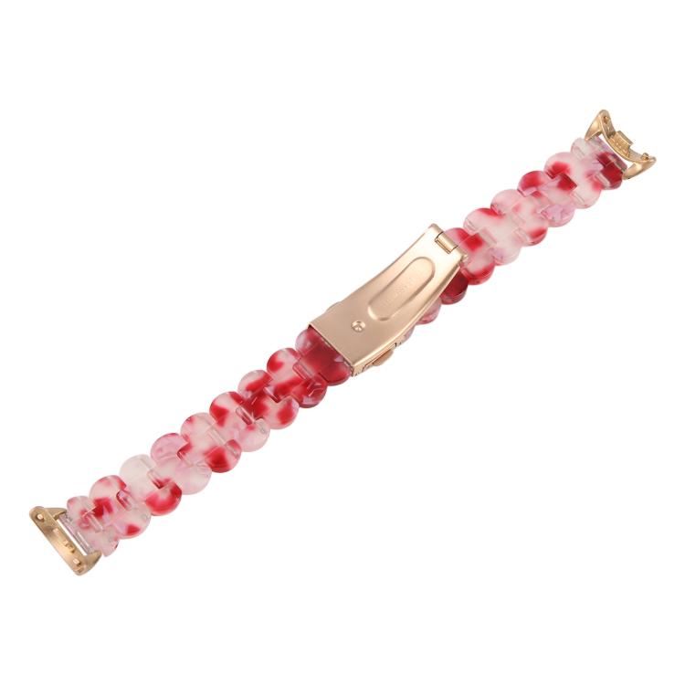 For Xiaomi Smart Band 9 / 8 Oval Resin Watch Band(Red Floral) by bashfashion
