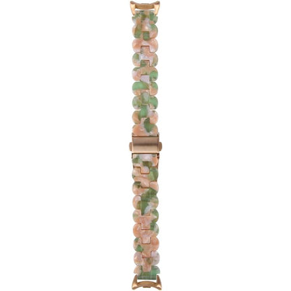 For Xiaomi Smart Band 9 / 8 Oval Resin Watch Band(Pink Green) by bashfashion