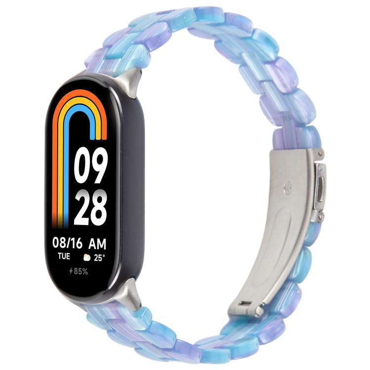 For Xiaomi Smart Band 9 / 8 Oval Resin Watch Band(Blue Phantom) by bashfashion