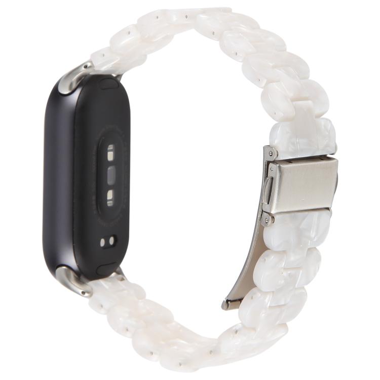 For Xiaomi Smart Band 9 / 8 Oval Resin Watch Band(Flash White) by bashfashion