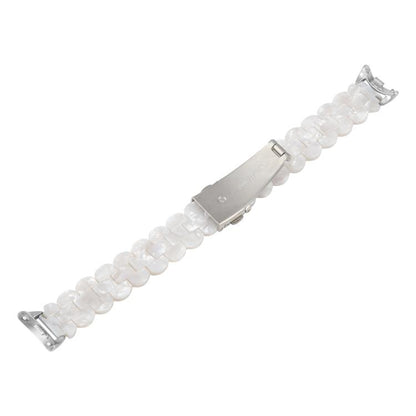 For Xiaomi Smart Band 9 / 8 Oval Resin Watch Band(Flash White) by bashfashion