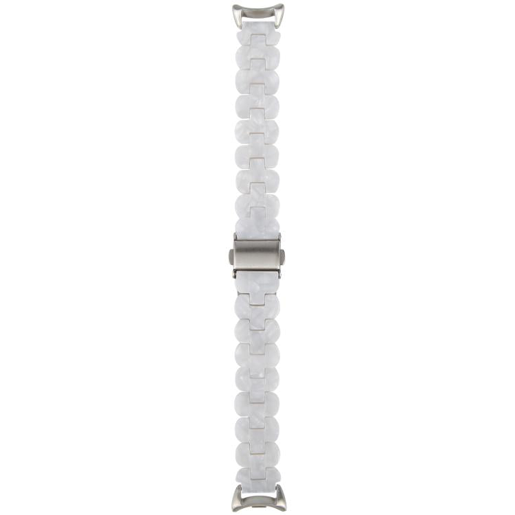 For Xiaomi Smart Band 9 / 8 Oval Resin Watch Band(Pearl White) by bashfashion