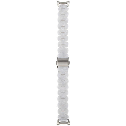 For Xiaomi Smart Band 9 / 8 Oval Resin Watch Band(Pearl White) by bashfashion