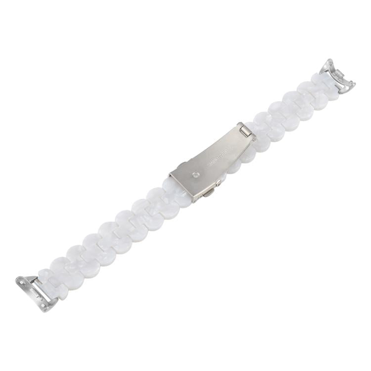 For Xiaomi Smart Band 9 / 8 Oval Resin Watch Band(Pearl White) by bashfashion