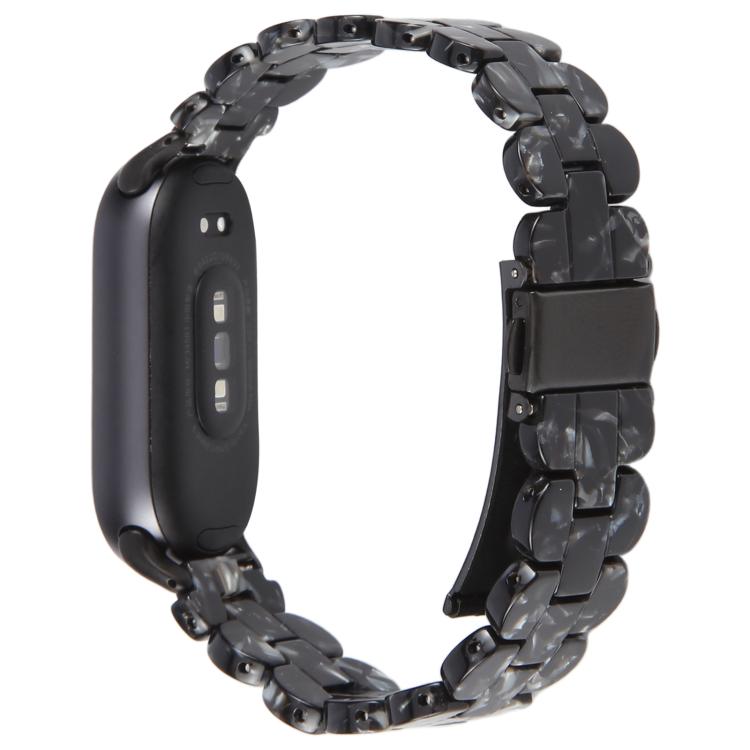 For Xiaomi Smart Band 9 / 8 Oval Resin Watch Band(Flash Black) by bashfashion