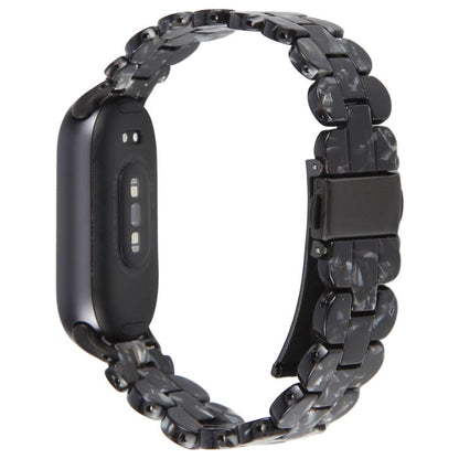 For Xiaomi Smart Band 9 / 8 Oval Resin Watch Band(Flash Black) by bashfashion
