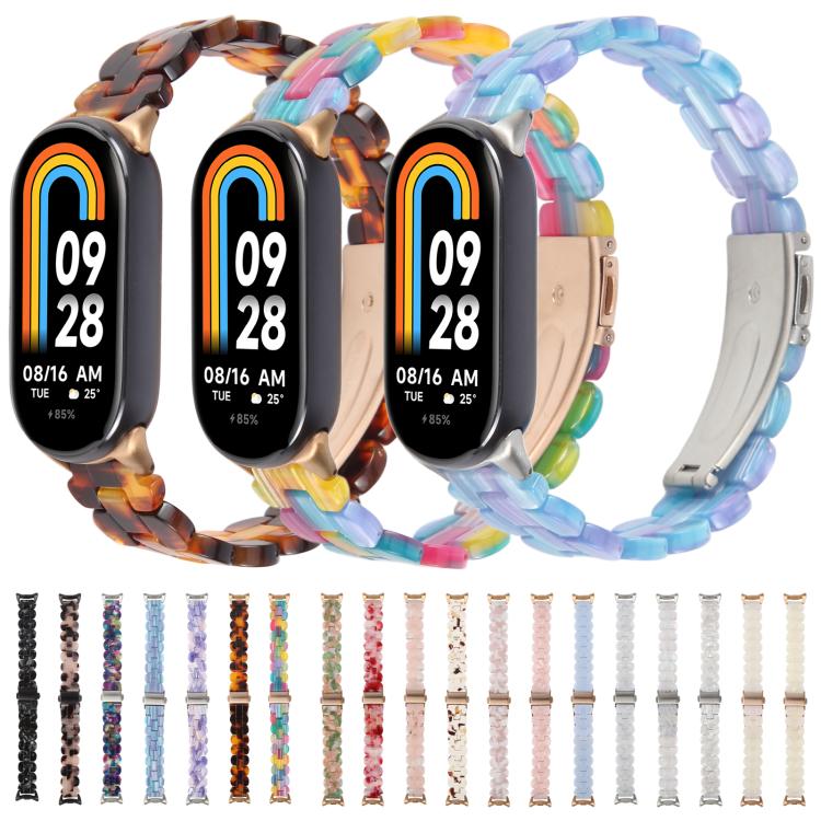 For Xiaomi Smart Band 9 / 8 Oval Resin Watch Band(Pearl Powder) by bashfashion