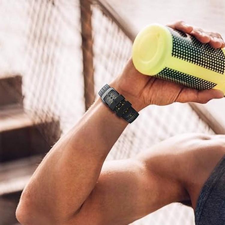 For Garmin QuickFit 26mm Kalebol Breathable Two-color Silicone Watch Band(Black Grey) by Kalebol