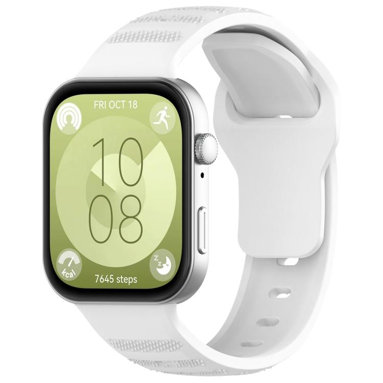 For Huawei Watch Fit3 Kalebol Dotted Pattern Silicone Strap(White) by Kalebol