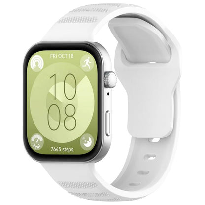 For Huawei Watch Fit3 Kalebol Dotted Pattern Silicone Strap(White) by Kalebol