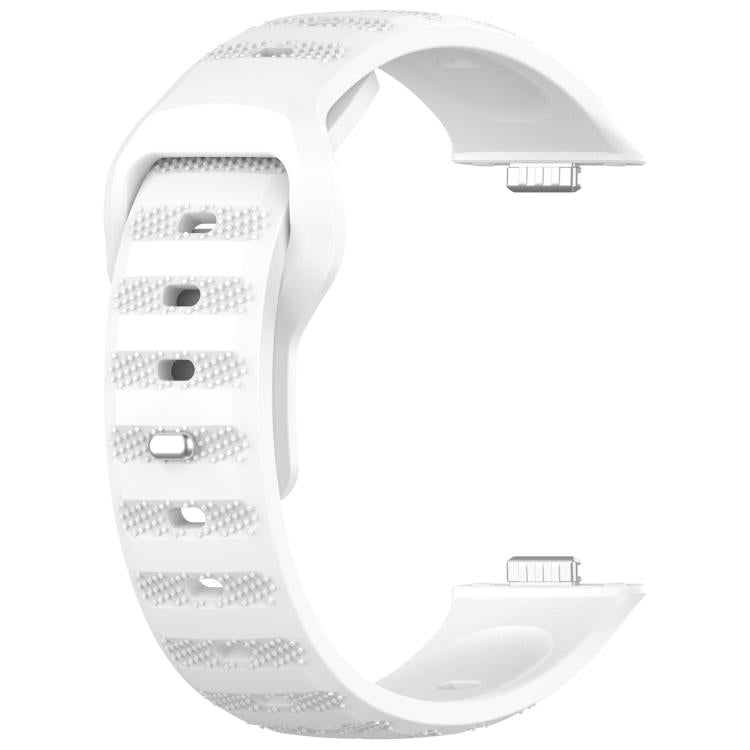 For Huawei Watch Fit3 Kalebol Dotted Pattern Silicone Strap(White) by Kalebol