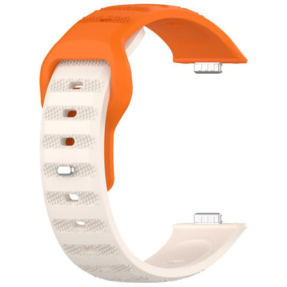 For Huawei Watch Fit3 Kalebol Dotted Pattern Silicone Strap(Short Orange + Long Starlight) by Kalebol